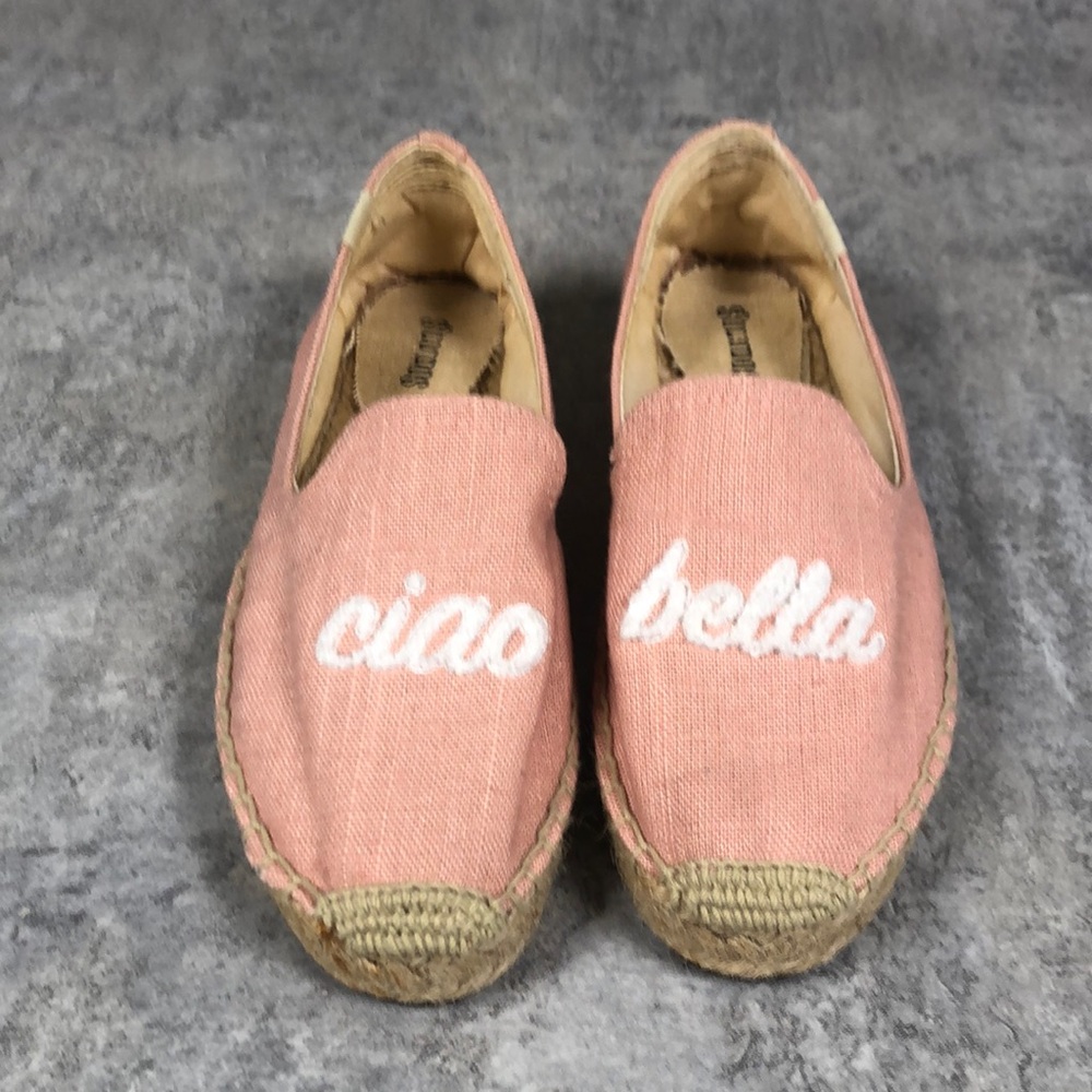 Soludos Pink Espadrille Slip-Ons with Jute Sole